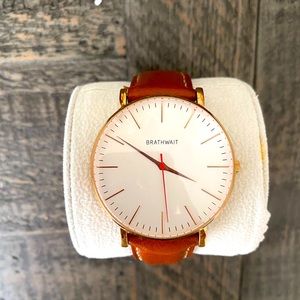 Brathwait - Classic Slim Wrist Watch - 40mm - Brown Italian Leather Strap